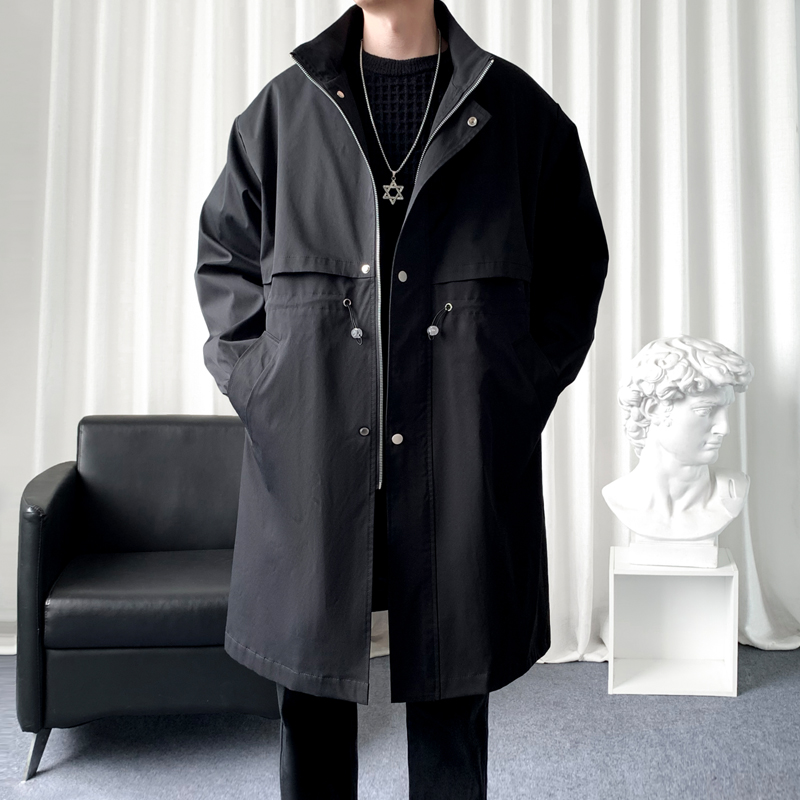 Streetwear Brand Clothing - Trenchcoat Gloednieuwe Geul Koreaanse Herenmode Overjas